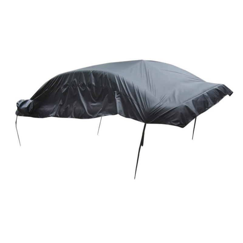 WINOMO Car Cover Protector Waterproof Car Half Body Sun Shade Cover Shield Snow Dust Protector - Size XL (Black) - Image 1